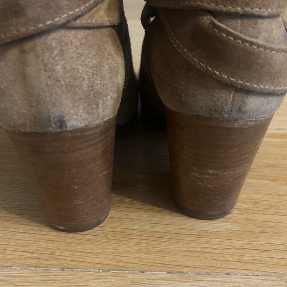 RAG & BONE Suede Caramel Booties - Picture 5 of 9